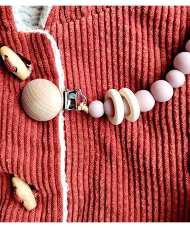 BOOWUP Baby Dummy Clips Silicone Holder - Yellow & Coral Pacifier Soother Chain for Boys and Girls - Buy Online on GoSupps.com