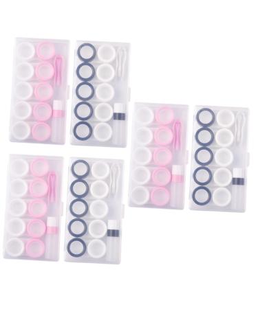 Solustrie 6 sentences Storage box for colored contact lenses contact lens container contact case kit contact case masse eye contact case portable storage box container travel pp white