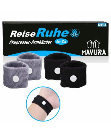 Reiseruhe well -feeling bracelet travel band acupressure travel dubes pregnancy seasickness anti -nausea bracelet band Sea 4er set
