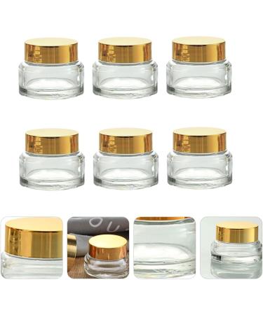 POPETPOP Lotion Travel Container Small Glass Containers 5.1X5.1X4CM Transparent Golden 1 - Buy Online on GoSupps.com