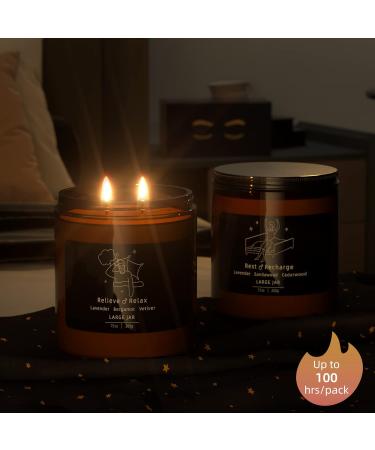 TRINIDa 2 Wicks Large Sleep Candle for Men - 100 Hours Long Burning Scented Candle Gift Set for Anxiety Relief & Sleep Promotion - Perfect Anniversary, Birthday, or Bath Relaxation Gift for Men - Buy Online on GoSupps.com