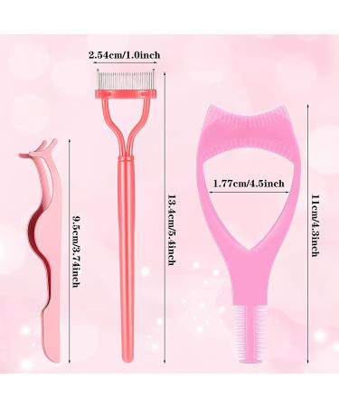 Pink Eyelash Mascara Tool Set - 7 Pieces for Lash Extension, Curling, and Separating - Eyelash Comb, Applicator, Tweezers - Women and Girls - Buy Online on GoSupps.com