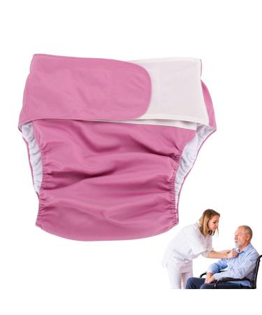 Diapers for adults Adjustable Adult Cloth Diapers Pants Washable Reusable and Leakfree for the Elderly Incontinence Care Protective Underwear (Pink)