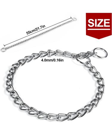 Choke Chain for Dogs 55cm Durable Thick Dog Collar for Pet Outdoor Training No Pull Dog Metal Slip Collar for Small Medium Large Dogs - Buy Online on GoSupps.com