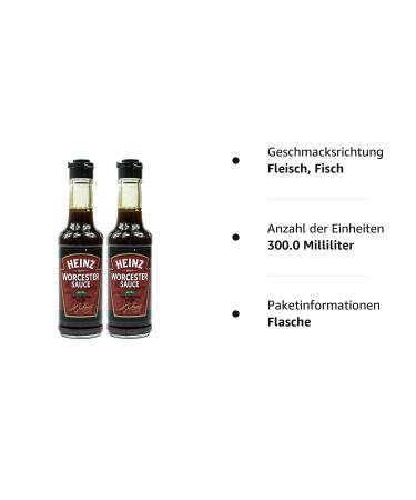Heinz 2-Pack Worcester Sauce 150ml Glass Bottles | Spicy Seasoning for Meat Fish & Vegetables - International Shipping Available - Buy Online on GoSupps.com