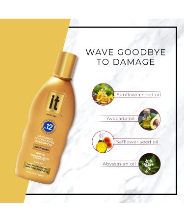 IT Essentials No. 12 Hydrating Shampoo - Professional Grade for All Hair Types | Abyssinian & Sunflower Oil | Repair Damaged Hair & Control Frizz - Buy Online on GoSupps.com