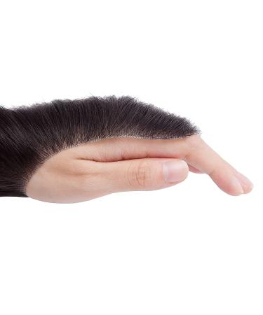 SEGO Men's Hairline V-Shape Remy Human Hair - Jet Black 6 Inch Thin 4x18 cm - Ultimate Hair Solution for Men - Buy Online on GoSupps.com