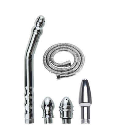 Metal Enema Handheld Shower Shower Enema 3 Heads Nozzle System for Colonic Cleanse Kit - with 59 inch Shower Hose (2 Style)