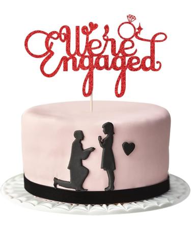 Sleyberoy Our Engaged Cake Toppers - Great for Proposals Weddings Bridal Showers Engagement Party Decorations - Buy Online on GoSupps.com