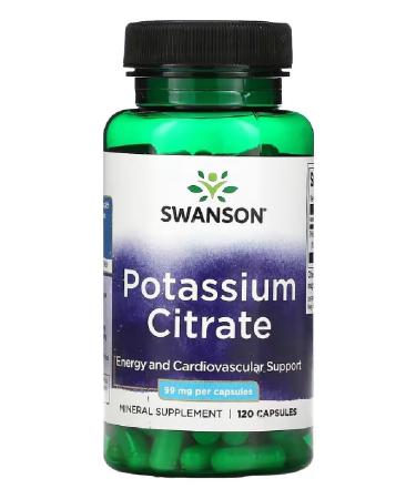Swanson - Potassium Citrate | Cardiovascular Support Energy Production Kidney Function - 120 Capsules