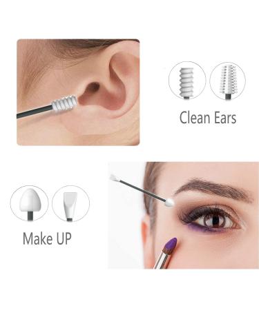 Upgraded Reusable Silicone Ear Swabs 4 Pcs - Black Love Shape Cotton Swabs for Ears Cleaning and Makeup Beauty - Buy Online on GoSupps.com