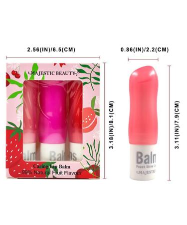Buy 3 Pcs Color Changing Lipstick Set - Strawberry Peach Cherry Tinted Lip Balm for Women | Long Lasting & Moisturizing Lip Makeup - International Shipping Available - Buy Online on GoSupps.com