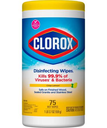 Clorox Disinfecting Wipes, Crisp Lemon, 75 Count (Pack of 6) - Cleaning Wipes - Buy Online on GoSupps.com
