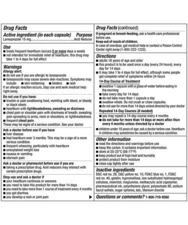 Lansoprazole Delayed Release Capsules 15 mg - 42 ct - Buy Online on GoSupps.com