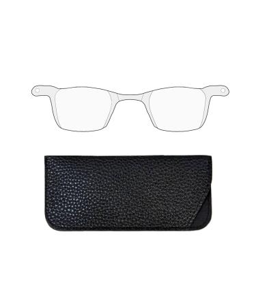 Super Light Reading Glasses Thin and Flexible Armless Incorporate with Myopia glasses Armless Pocket Size Readers with Leather Lens Bag (Clear 1 x)