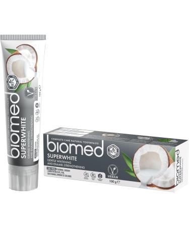 Biomed Super White Toothpaste 3x100g - Natural Gentle Whitening Enamel Restoration Fluoride & SLS Free Coconut Flavor - Buy Online on GoSupps.com