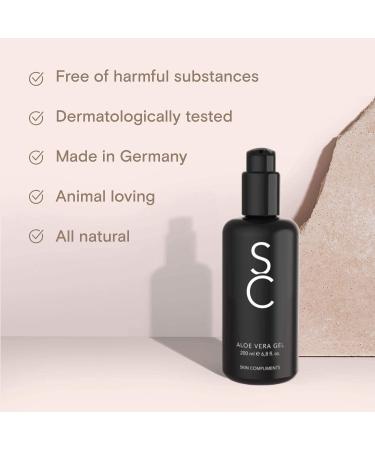 Skin Compliments Bio Aloe Vera Gel - Natural Moisture Care & After Sun with Hyaluronic Acid Panthenol & Spirulina - 200ml Violet Glass Bottle - Natural Cosmetics - Buy Online on GoSupps.com