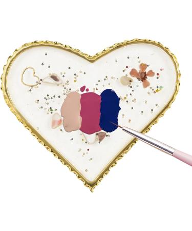 Palette Ongles Plateau de Mixage pour Maquillage des Ongles | Plateau R sine l gant Bord Dor pour Salon Manicure Domicile Studio Beaut Femmes Filles Pratique Art Gel Amour - Buy Online on GoSupps.com