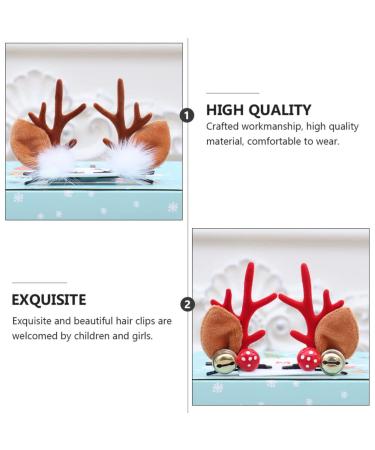 Holibanna 4 Couples Christmas Hair Clips - Reindeer Elk Moose Hair Accessories for Girls & Ladies - Buy Online on GoSupps.com