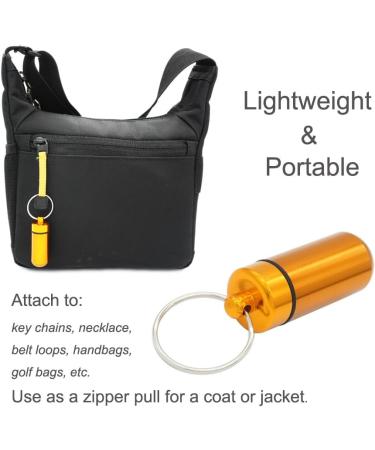 Portable Aluminum Keychain Pill Holder Case - Waterproof Travel Pill Fob for Aspirin Ibuprofen Vitamins | 3 PCS Gold EDC Key Ring - Buy Online on GoSupps.com