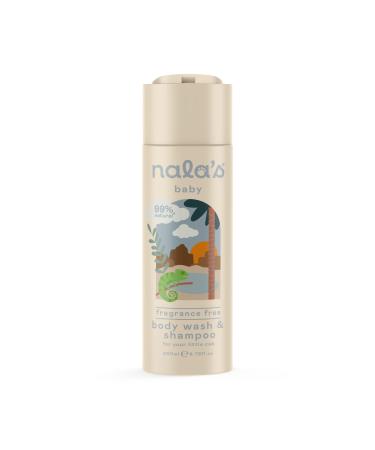 Nala's Baby Body Wash & Shampoo Fragrance-Free | 99% Natural | Dermatologically-tested and Paediatrician-approved | Tear-Free | Soothing Oat and Shea Butter | Vegan | 200ml | Nalas Baby