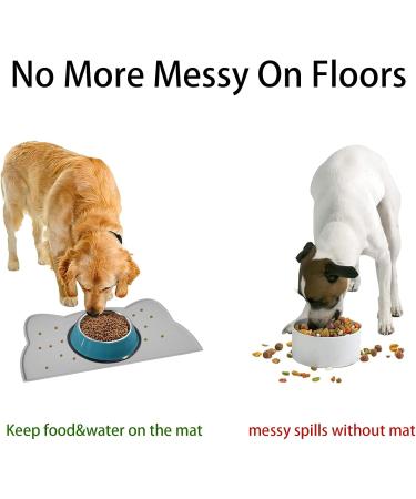 Waterproof Silicone Septillar Bowl Underlay for Cats & Dogs | Slip-Proof Feed Pad | Dark Gray 52x30 cm - Buy Online on GoSupps.com