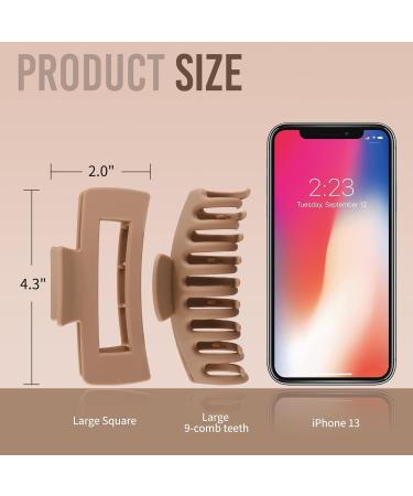 Apprise Deals 8 Pack 4.3" Inch Large Hair Claw Clips for Women Hair Clips for Thin Thick Curly Hair 90 s Strong Big Grip Matte Banana Clips with Strong Jaws for girls ladies - Buy Online on GoSupps.com