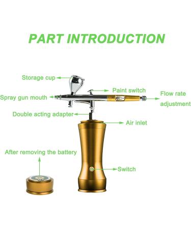 Professional Spray Gun Kit - Mini USB Rechargeable Air Brush for Makeup Nail Art Cake DIY - Ideal Single Action Spray Gun - Buy Online on GoSupps.com