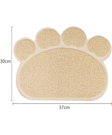 ExeQianming Pet Mat - Claw Shape Feeding Mat for Dogs | 30x37 cm Beige - Perfect for Eating & Drinking - International Shipping Available - Buy Online on GoSupps.com
