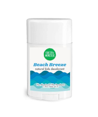 Fresh Monster Natural Deodorant for Kids and Teens I Aluminum-Free, Paraben-Free and Hypoallergenic I Dermatologist Tested I 24-Hour Protection I Beach Breeze Scent I 1.76 oz I 1 Count Beach Breeze 1.76 Ounce (Pack of 1) - Buy Online on GoSupps.com