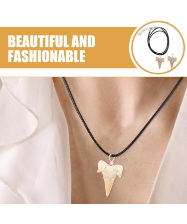 Toddmomy Wire Wrapped Fossilized Shark Teeth Necklace Shark Tooth Pendant Decoration Shark Teeth Charms Tooth Ornament - Buy Online on GoSupps.com