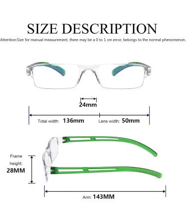 Hubeye 4 Pack Frameworkless Reading Glasses - Light & Convenient Anti Blue Light Aid for Men & Women - 3.50 Diopters in Black Clear Brown & Green - Buy Online on GoSupps.com