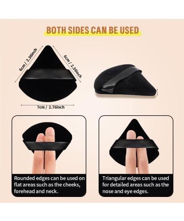 12 PCS Makeup Powder Puff Set - Soft Velour Face Triangle Applicators for Foundation & Loose Powder | Portable Beauty Tools (Black White Pink - Buy Online on GoSupps.com