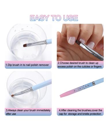 Gootrades Nail Art Clean Up Brushes - Acetone Resistant Fingernail Cleaning Brushes for Polish Mistakes & Designs (2 Pcs) - Buy Online on GoSupps.com