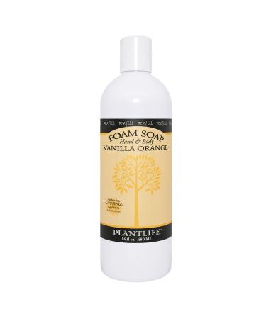 Plantlife Vanilla Orange Foam Soap Refill - Moisturizing Foam Soap for All Skin Types - Ideal as a Hand & Body wash - Made in California 16 oz Vanilla Orange 16 Fl Oz (Pack of 1)