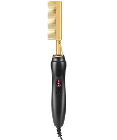 Hot Comb Hair Straightener, Electric Heating Comb, Portable Travel Anti-Scald Beard Straightener Press Comb, Ceramic Comb Security Portable Curling Iron Heated Brush