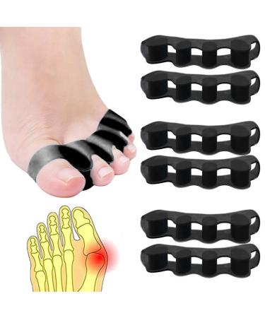 3Pairs Toe Separator Gel Toe Separators Stretchers Spacers Toe Spacer for Overlapping Toes to Relax Toes Toe Straighteners for Correct Bunions Manicure Spacer Running Yoga Pedicure(Black) 3pairs Black