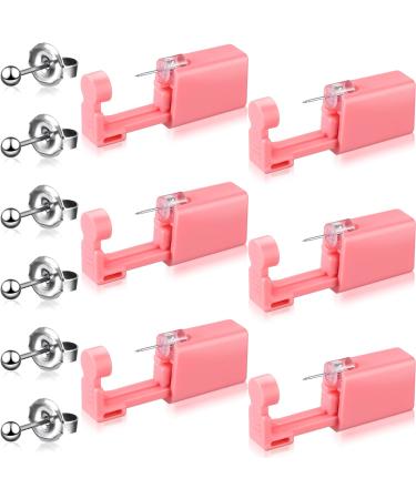6 Pieces Ear Piercing Gun Kit Disposable Nose Piercer Self Ear Pierce Kit with Pierced Earrings Portable Piercing Kit Household Body Piercing Tools with Studs for Men Women (Bead Style, Pink) Bead Style Pink - Buy Online on GoSupps.com
