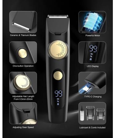 Sejoy Beard Trimmer for Men - Cordless Hair Clipper with LED Display for Mustache & Hair Cutting | Ideal for Home Use - Black Z-black - Buy Online on GoSupps.com