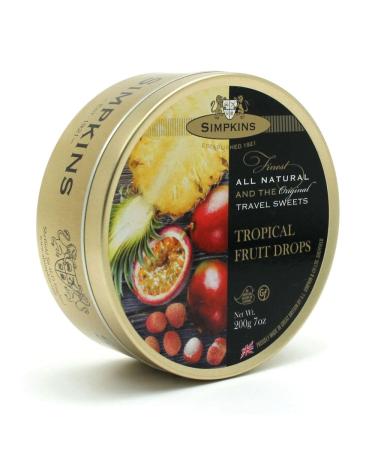 Simpkins Tropical Travel Tin 200g - The Original Travel Tin Manufacturer - All Natural Colours and Flavours - Vegetarian and Vegan Friendly - Gluten and Dairy Free