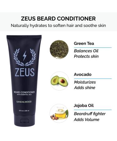 ZEUS Everyday Beard Kit - Sandalwood Beard Wash Oil Balm & Gift Box | Perfect Men's Grooming Set for Beards - Buy Online on GoSupps.com