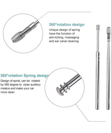 Stainless Steel Earwax Removal Kit - Portable 6 Pc Ear Pick Cleaning Tool - Buy Online on GoSupps.com