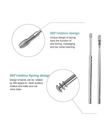 Portable Stainless Steel Earwax Removal Kit - 6 Pc Ear Pick Set with Customized Storage Box - Buy Online on GoSupps.com