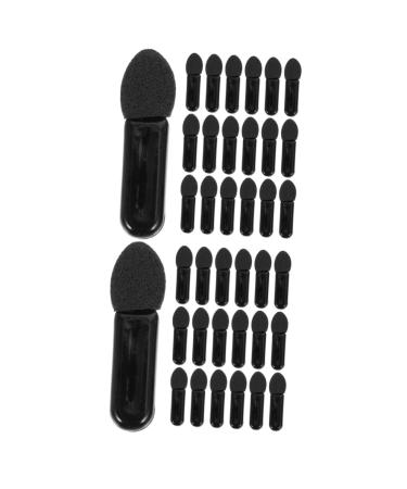 FOMIYES 200 Pcs Mini Eyeshadow Swab Makeup Brush Black Eyeshadow Lip Balm Foam Eyeshadow Lip Brush Mascara Wand Daily Use Lip Applicator Brush Cosmetics Brush Miss