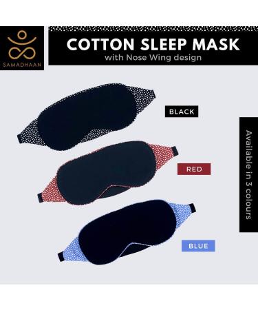 Samadhaan Cotton Sleep Mask for Sleeping | Soft 100% Blackout Eye Mask with Nose Wire | Adjustable Band | Travel Essential for Women Men - Black - Buy Online on GoSupps.com