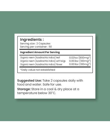 SONA Neem Capsule - 1000mg Veg Capsules 100 Count (Pack of 1) - Buy Online on GoSupps.com