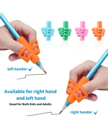 Ergonomic Writing Aids for Kids - 8 Silicone Pen Holders for Pencils | Posture Correction Tools for Left & Right-Handers (4 Colors) - Buy Online on GoSupps.com