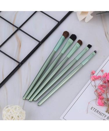 5pcs Portable Cosmetic Brush Set - Green Eye Shadow & Foundation Makeup Tools - International Shipping Available - Buy Online on GoSupps.com