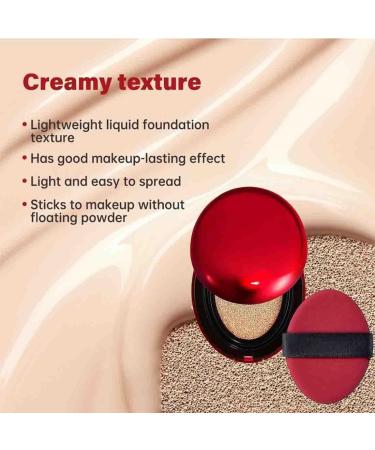 Red Cushion Foundation Cushion Foundation For Glass Skin Long Lasting Cushion Complexion Moisturizing Foundation For Flawless Makeup Uniform Complexion (Red 21N) - Buy Online on GoSupps.com