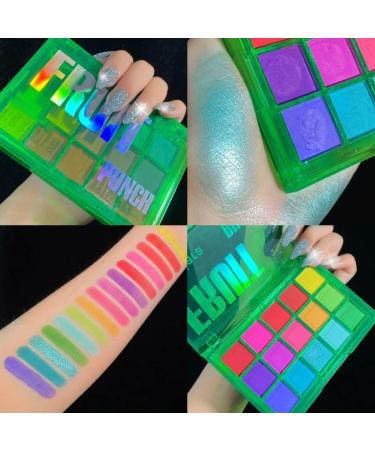 Symeas Rainbow Eyeshadow Palette 15 Colors Neon Glitter Eyeshadow Palette Makeup Matte Glitter Eyeshadow Powder - Buy Online on GoSupps.com